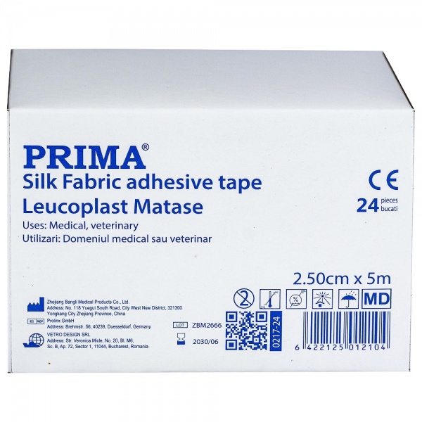 Leucoplast matase - 2.5 cm x 5 m - 24 buc