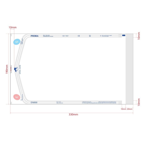 Pungi sterilizare autosigilante autoclav - 190 x 330 mm - 100 buc