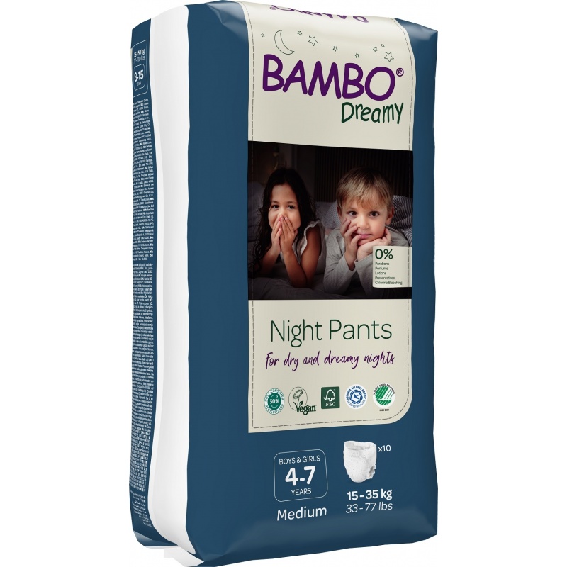 Bambo Dreamy - Scutece de noapte unisex 4 - 7 ani - 10 buc