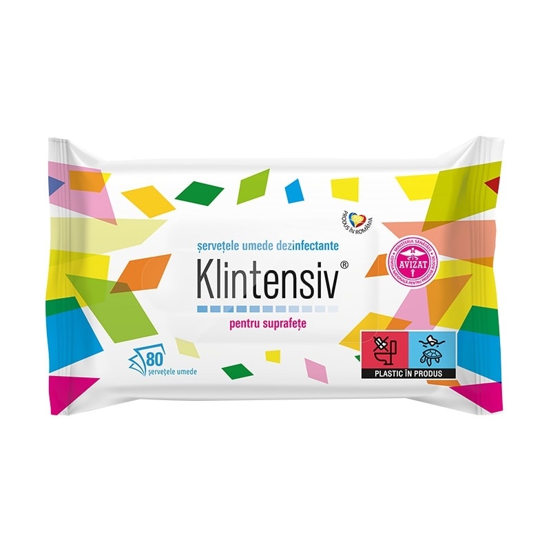 Klintensiv - Servetele dezinfectante pentru suprafete - 80 buc