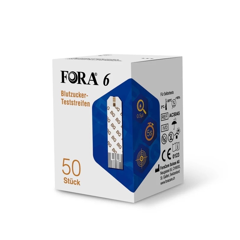 Teste FORA 6 pentru masurarea glicemiei – 50 buc