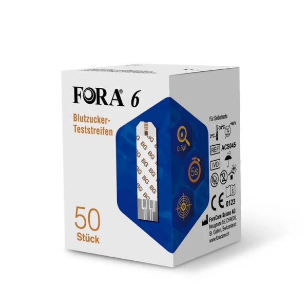Teste FORA 6 pentru masurarea glicemiei – 50 buc