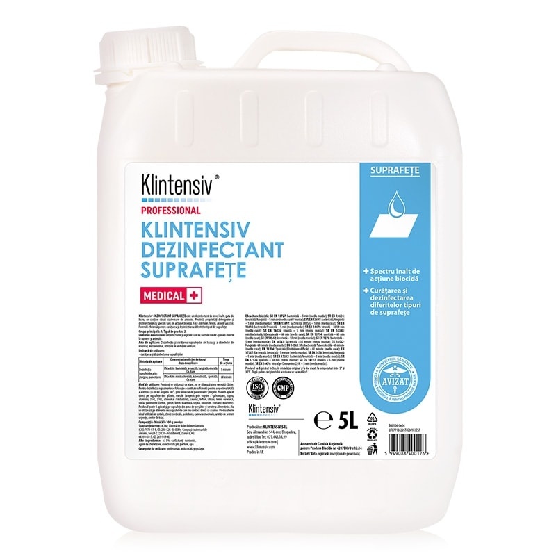 Klintensiv - Dezinfectant suprafete gata de utilizare - 5 litri