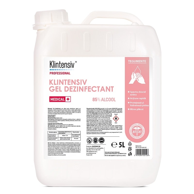 Klintensiv - Gel dezinfectant pentru maini - 5 litri