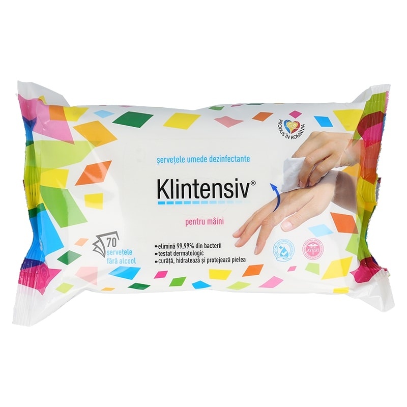 Klintensiv - Servetele dezinfectante pentru maini - 70 buc