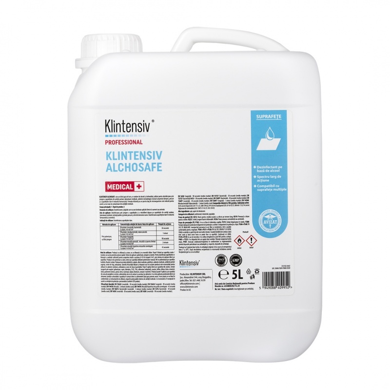 Klintensiv Alchosafe – Dezinfectant pe baza de alcool - 5 litri