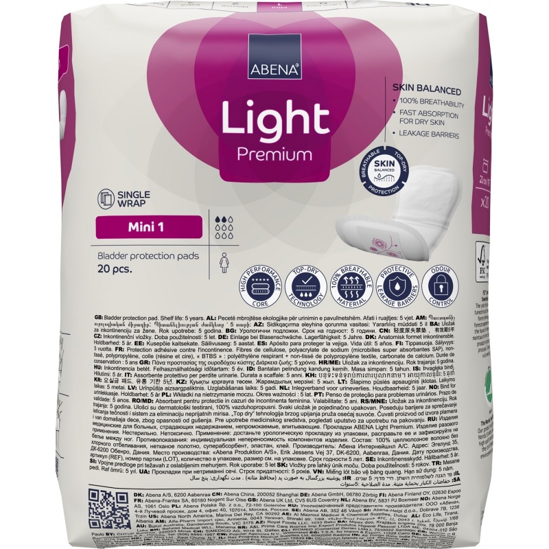 Abena Light Mini 1 - Absorbante anatomice - 20 buc 2