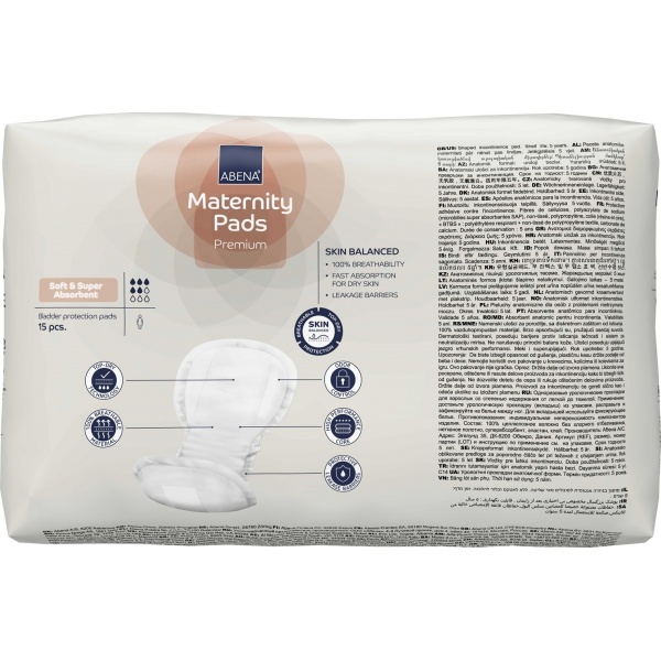 Abena Maternity - Absorbante anatomice post-natale - 15 buc