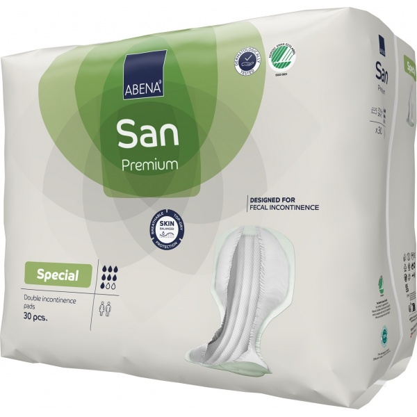 Abena San Special - Absorbante anatomice incontinenta fecala - 2000 ml - 30 buc