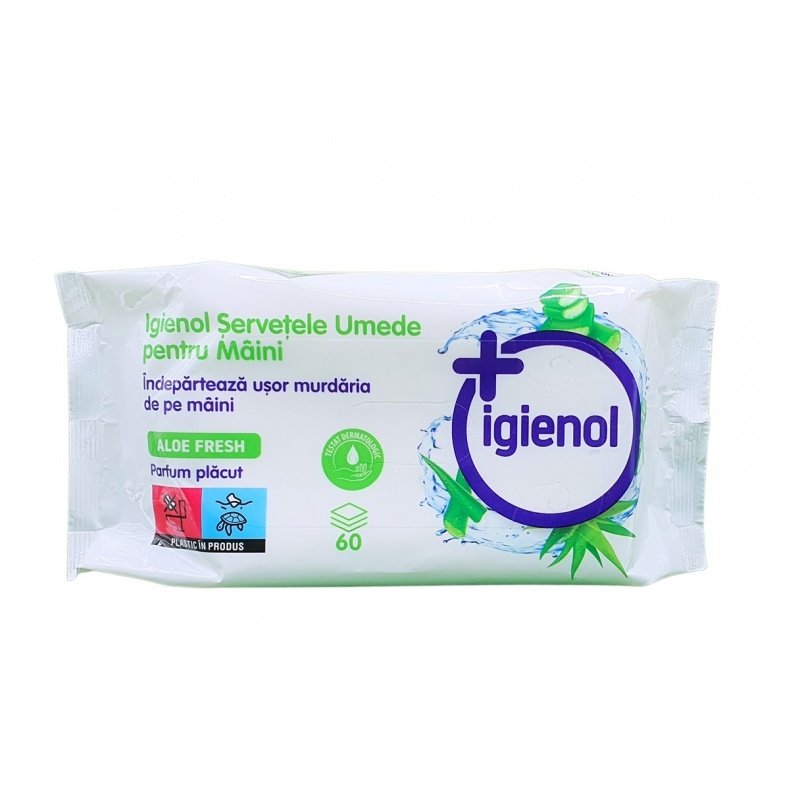 Igienol - Servetele Umede pentru maini - Aloe Fresh - 60 buc