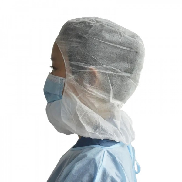 Bonete tip cagula cu elastic - Albe - 100 buc