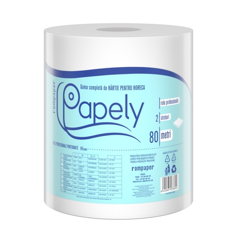Rola prosop hartie 2 straturi Papely - 80 metri
