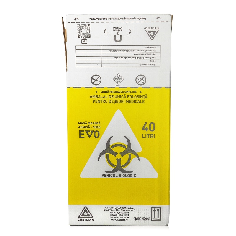 Cutii carton pentru deseuri infectioase 40 l, cu sac galben 2