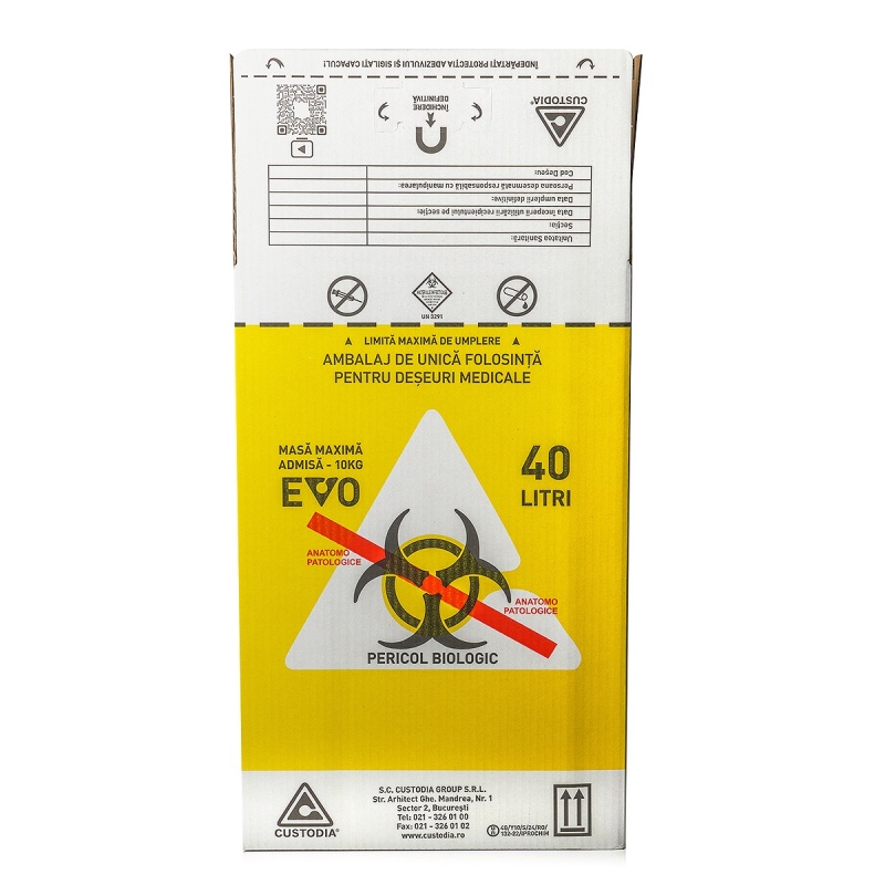 Cutii carton pentru deseuri anatomo 40 l, cu sac galben 2