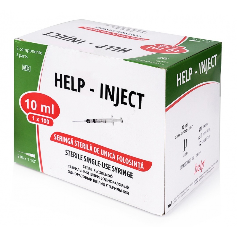 Seringi 10 ml cu ac 21G - 100 buc