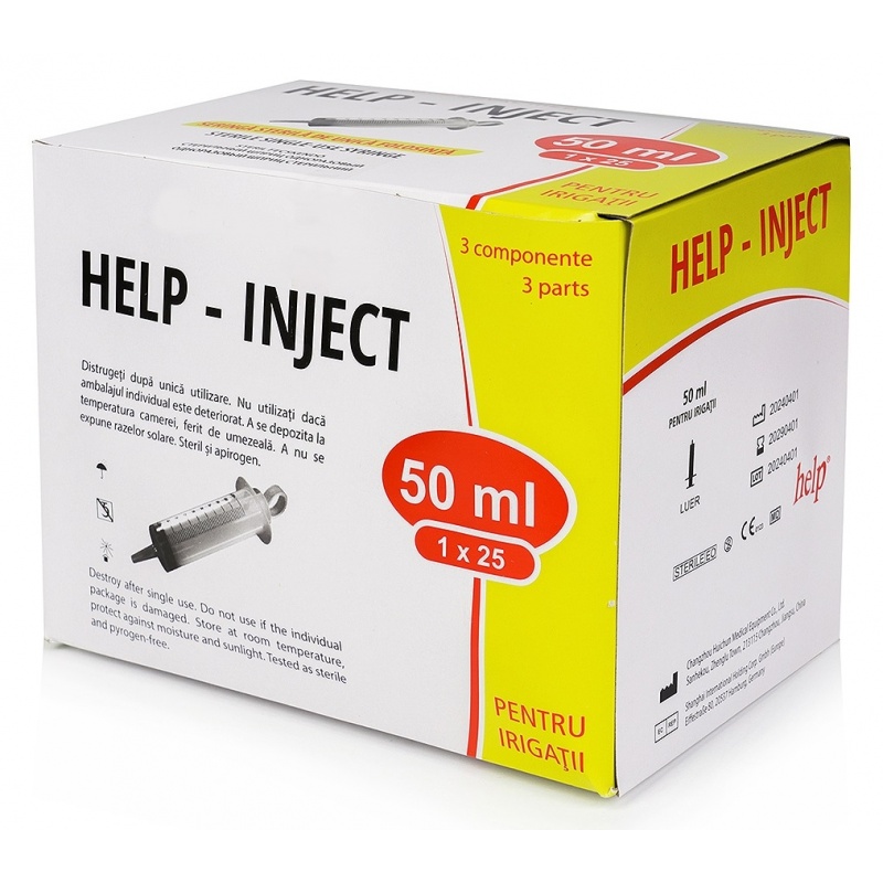 Seringi 50 ml tip Guyon, Pentru Irigatie - 25 buc