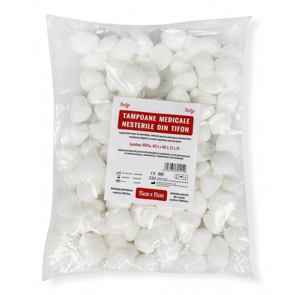 Tampoane medicale nesterile 15 x 15 cm - 100 buc