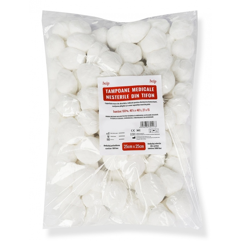 Tampoane medicale nesterile 25 x 25 cm - 100 buc