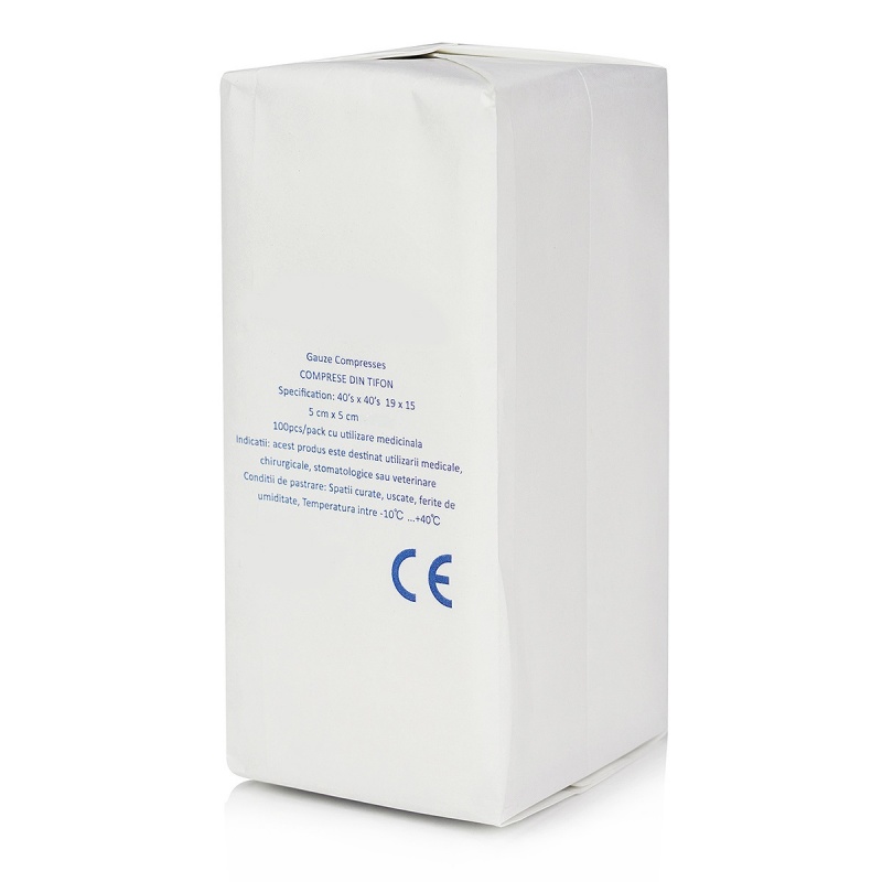 Comprese tifon nesterile 5 x 5 cm - 8 straturi - 100 buc