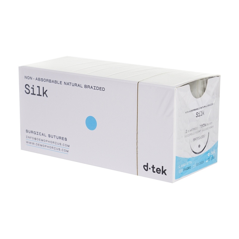 Fir sutura D-tek, Silk / Matase cu ac - 12 buc