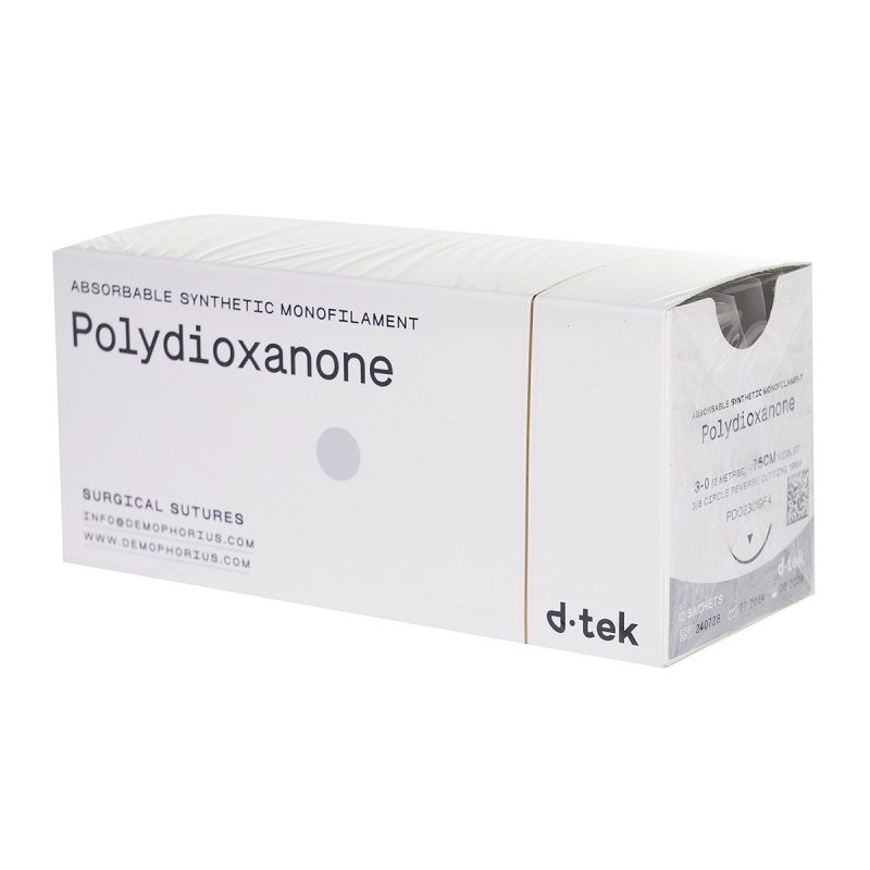 Fir sutura D-tek, Polydioxanona cu ac - 12 buc