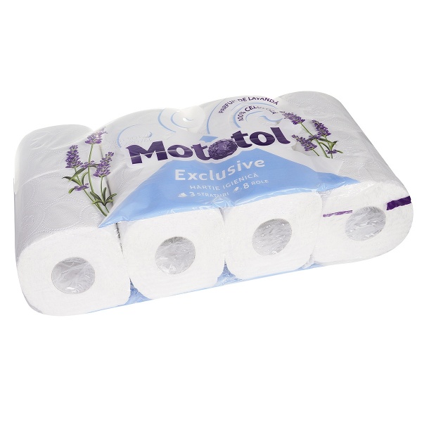 Hartie igienica 3 straturi Mototol DeLuxe -  8 role
