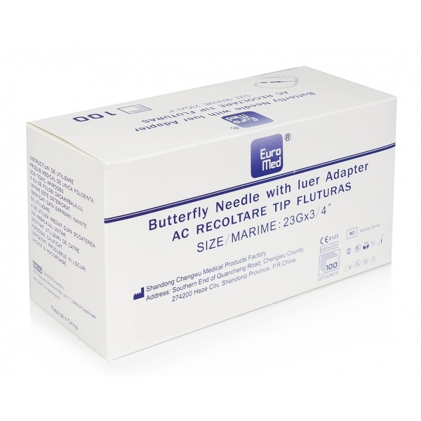 Seturi de recoltare, fluturasi, cu Luer Lock - 23G - 100 buc