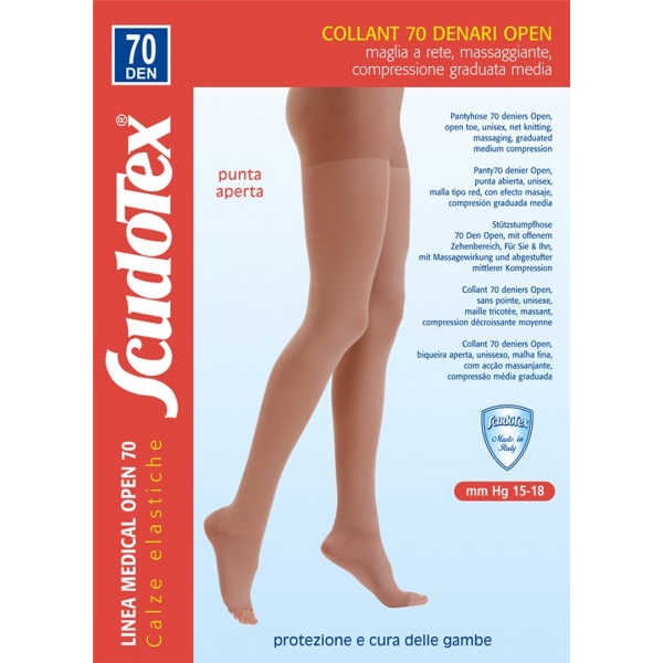 Ciorapi Compresivi tip Dres cu Varf Deschis - 70 DEN - Scudotex 822