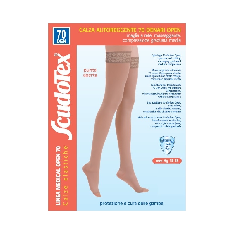 Ciorapi Compresivi pana la Coapsa - Varf Deschis - 70 DEN - Scudotex 823