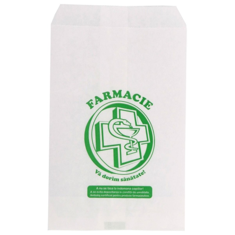 Pungi din Hartie pentru Farmacie - S ( 18 x 8 cm ) - 2500 buc