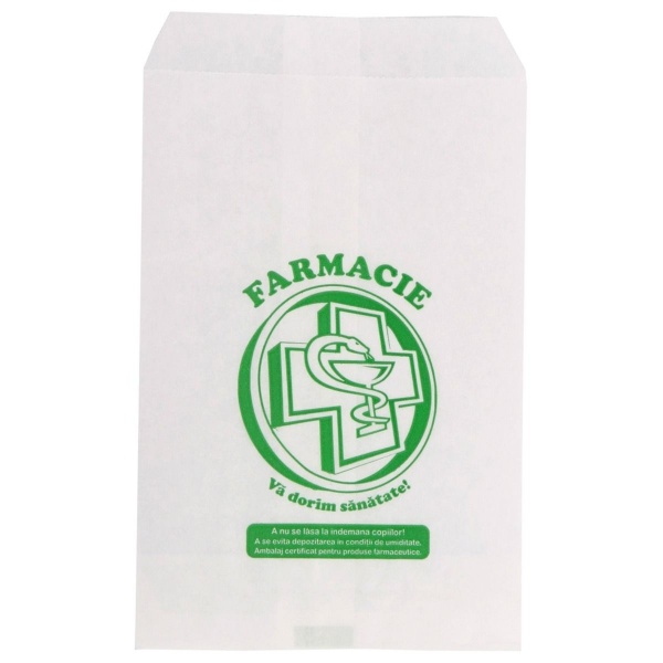 Pungi din Hartie pentru Farmacie - M ( 18 x 12 cm ) - 2000 buc