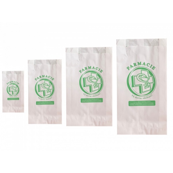Pungi din Hartie pentru Farmacie - M ( 18 x 12 cm ) - 2000 buc