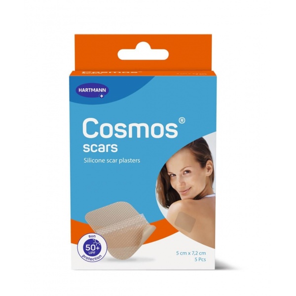 Cosmos Scars - Plasturi siliconici pentru cicatrici - 7.5 x 5 cm - 5 buc