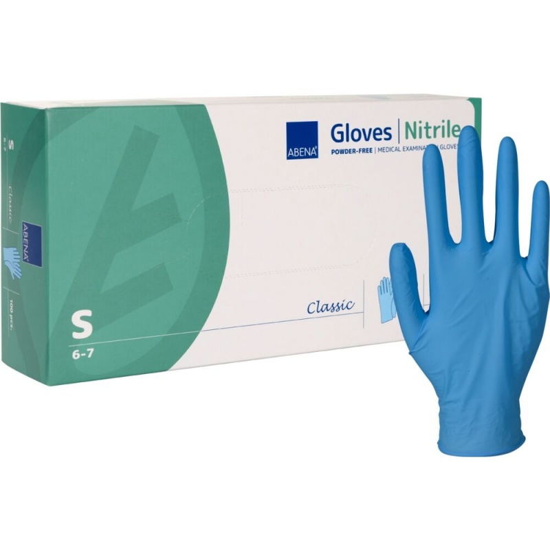 Abena Classic - Manusi de Examinare din Nitril - Albastre - S - 100 buc