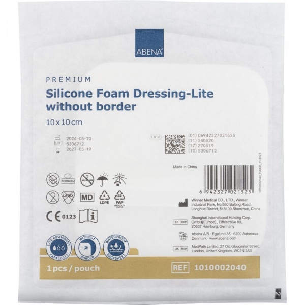 Abena Lite - Pansament steril din spuma, fara adeziv - 10 x 10 cm - 10 buc