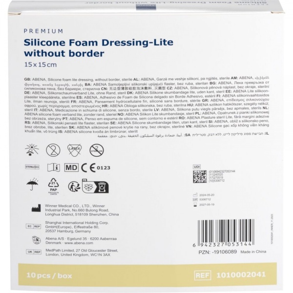 Abena Lite - Pansament steril din spuma, fara adeziv - 15 x 15 cm - 10 buc