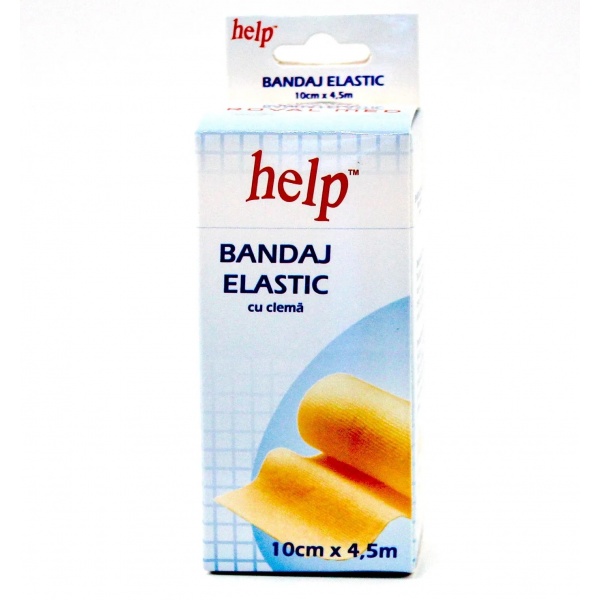 Bandaj Elastic cu Clema - Help - 10 cm x 4.5 m
