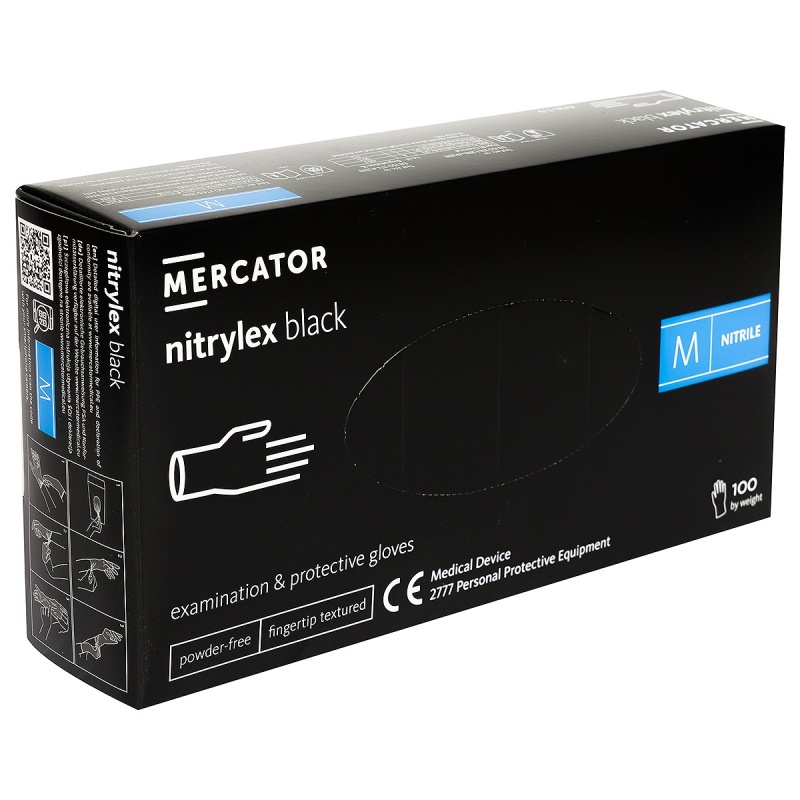 Manusi Examinare din Nitril - Nitrylex Negru - 100 buc 2