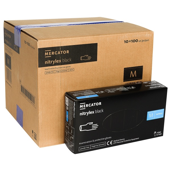 Manusi Examinare din Nitril - Nitrylex Negru - 100 buc