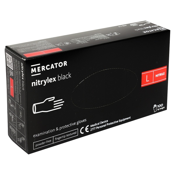 Manusi Examinare din Nitril - Nitrylex Negru - 100 buc