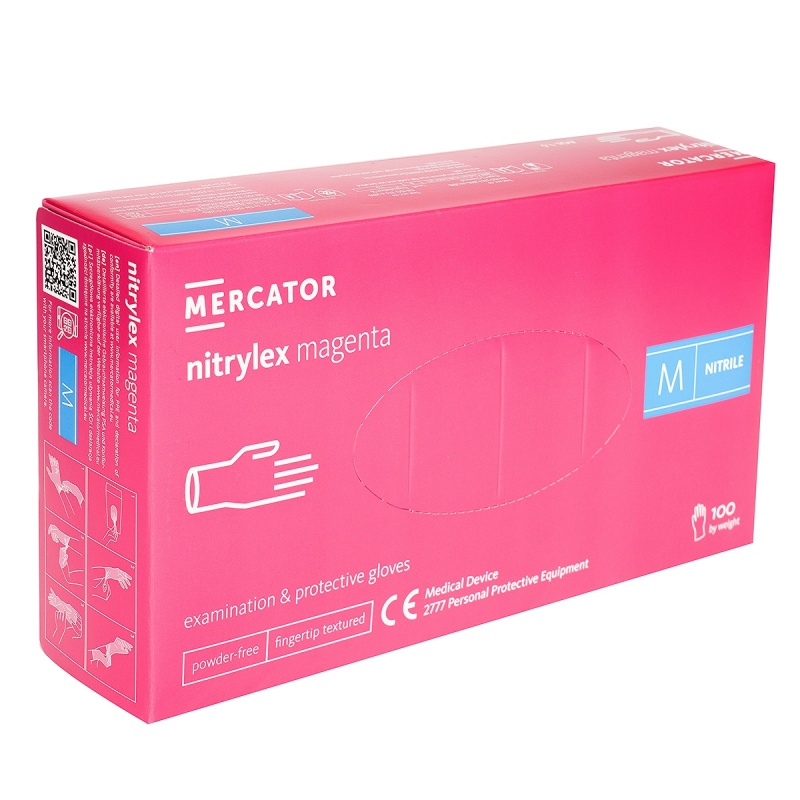 Manusi Examinare din Nitril - Nitrylex Magenta - 100 buc 2