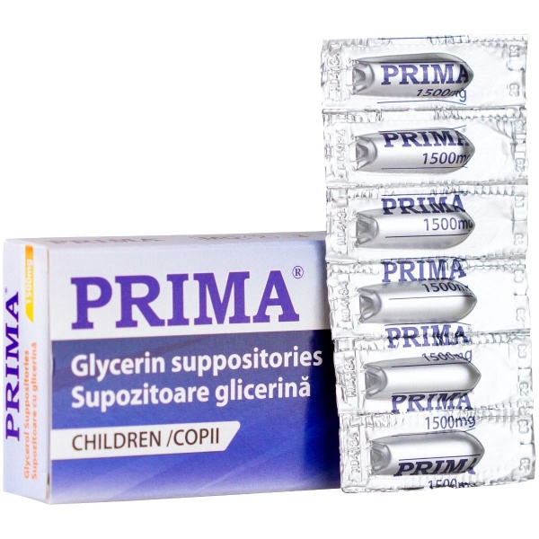 Supozitoare cu Glicerina pentru Copii - 1500 mg - 12 bucati