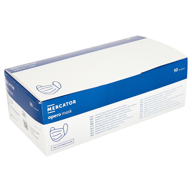 Masti Chirurgicale 3 Straturi cu Elastic - Albe - 50 buc 2