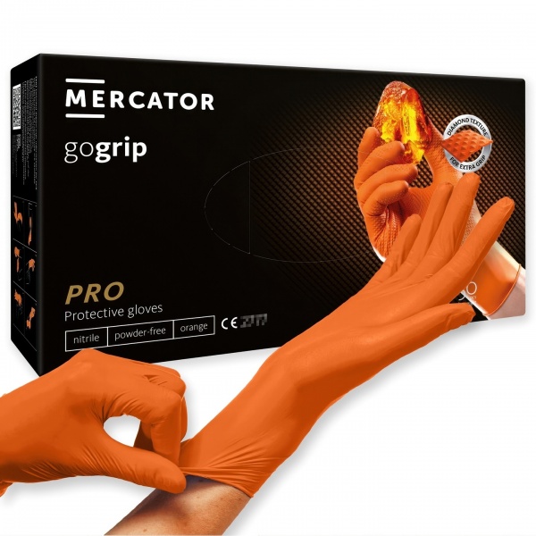 Gogrip Orange - Manusi nitril Heavy-duty - 50 bucati