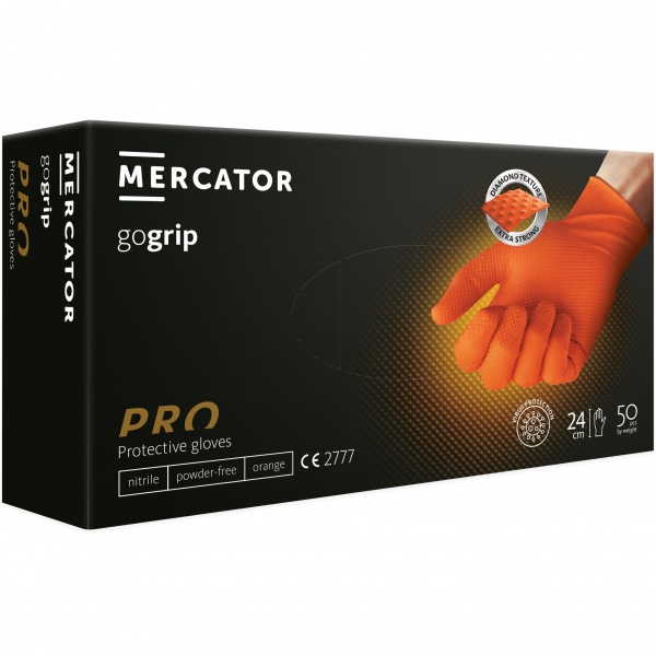 Gogrip Orange - Manusi nitril Heavy-duty - 50 bucati