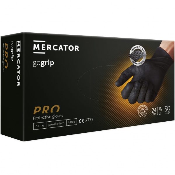 Gogrip Black - Manusi nitril Heavy-duty - 50 bucati