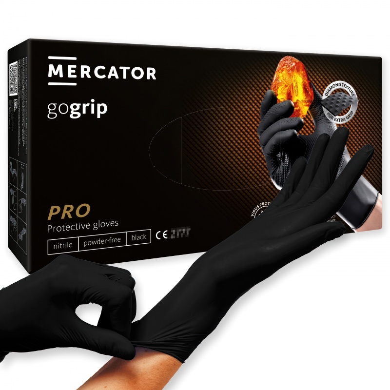 Gogrip Black - Manusi nitril Heavy-duty - 50 bucati