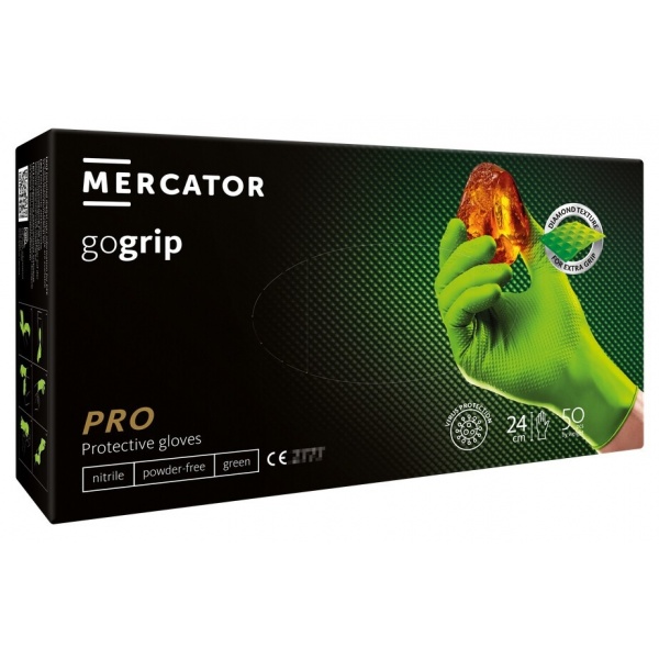 Gogrip Green - Manusi nitril Heavy-duty - 50 bucati
