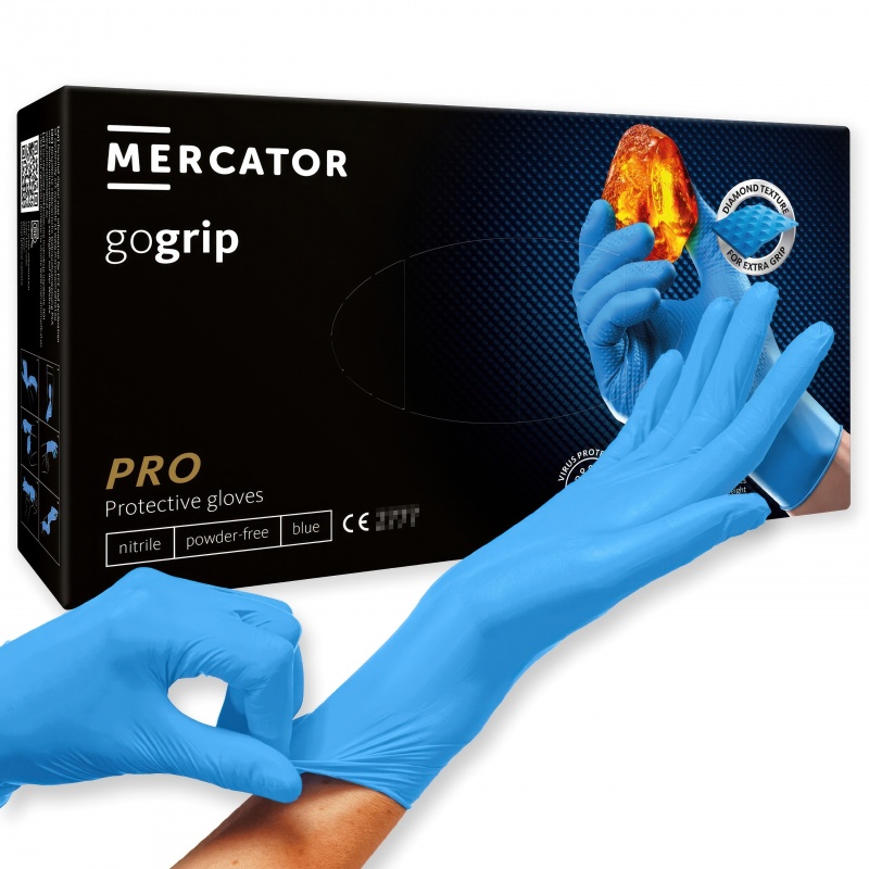 Gogrip Blue - Manusi nitril Heavy-duty - 50 bucati