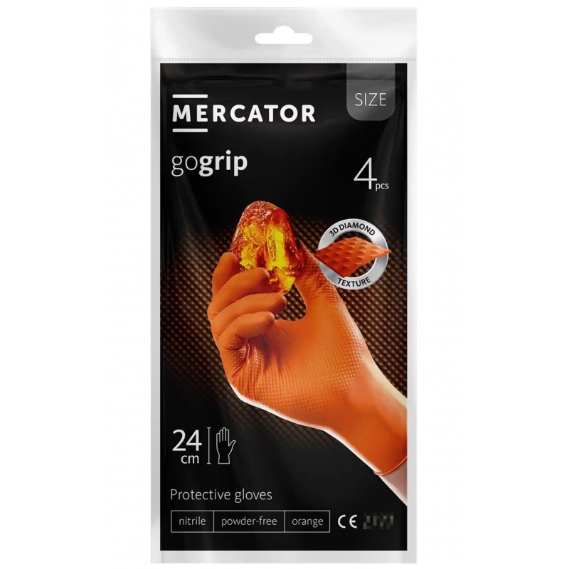 Gogrip Orange - Manusi nitril Heavy-duty - 4 bucati